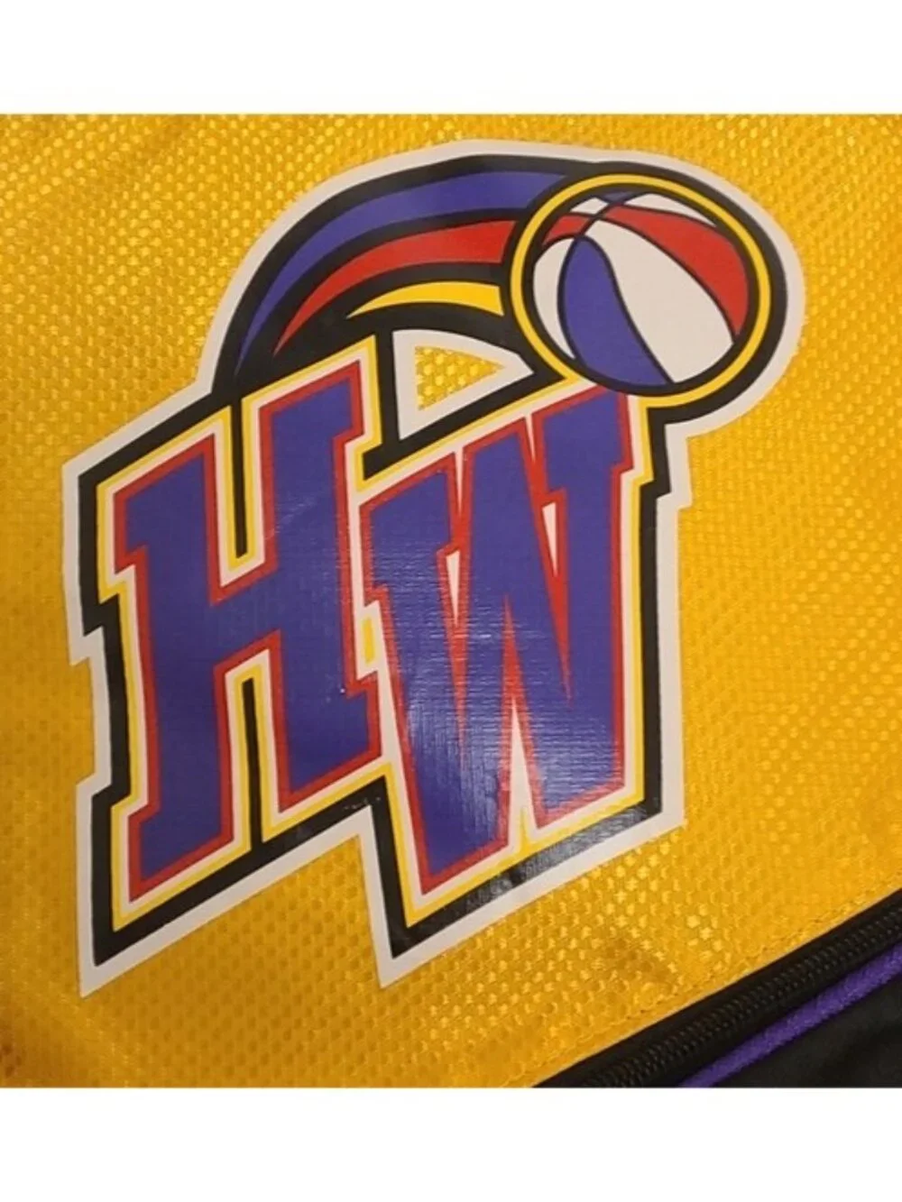 Harlem Wizards Basketball String Bag Travel Bag Bookbag Black Yellow Purple OS